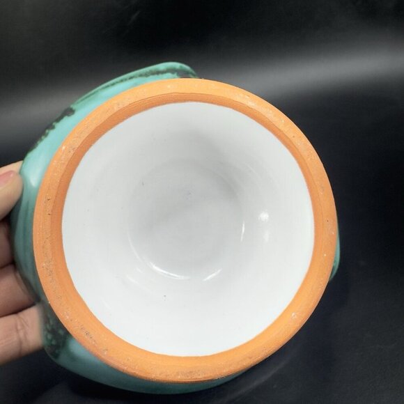 Italian Art Pottery Footed Dish Bowl Container Hand Made RedWare Made In Italy - Picture 5 of 14